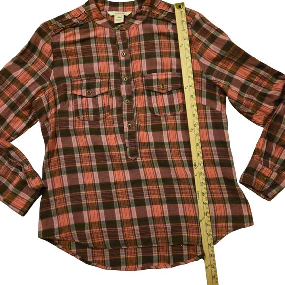 Sundance Tunic L Cotton Pink Plaid Preppy Fall Autumn Girly Grunge - Picture 7 of 8